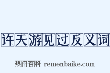 许天游见过反义词是什么意思的图片